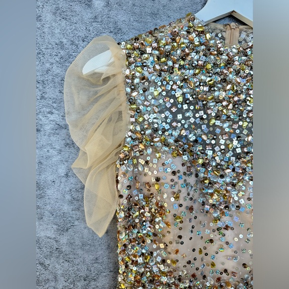 Jovani Sequin Embellished Cocktail Dress with Ruffle Sleeves - Size 0 - Picture 5 of 8